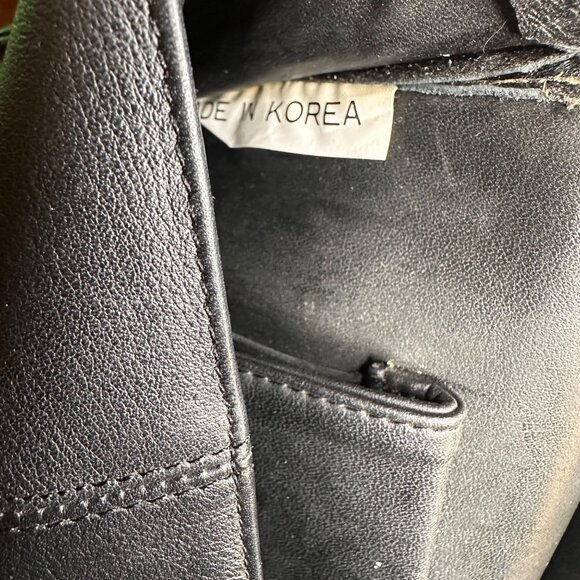 Vintage Eurodesign Black Leather Portfolio Bag With Shoulder Strap & Buckle Clos - Picture 5 of 12